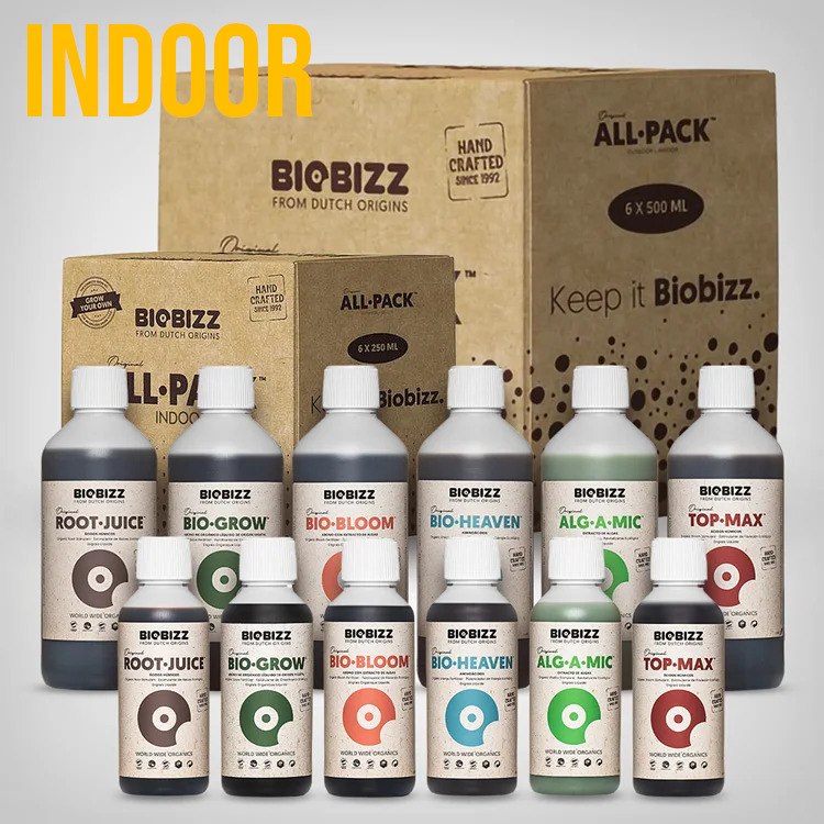 ALL-PACK INDOOR 6x250ml - KOMPLETNY ZESTAW NATURALNYCH NAWOZÓW I STYMULATORÓW, BIOBIZZ