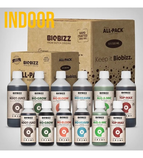 ALL-PACK INDOOR 6x500ml - KOMPLETNY ZESTAW NATURALNYCH NAWOZÓW I STYMULATORÓW, BIOBIZZ