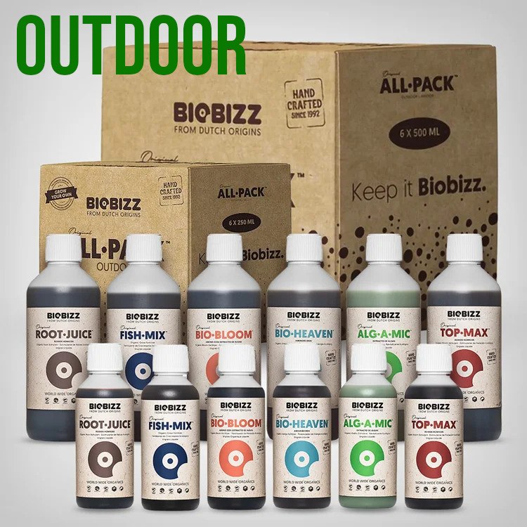 ALL-PACK OUTDOOR 6x500ml - KOMPLETNY ZESTAW NATURALNYCH NAWOZÓW I STYMULATORÓW, BIOBIZZ