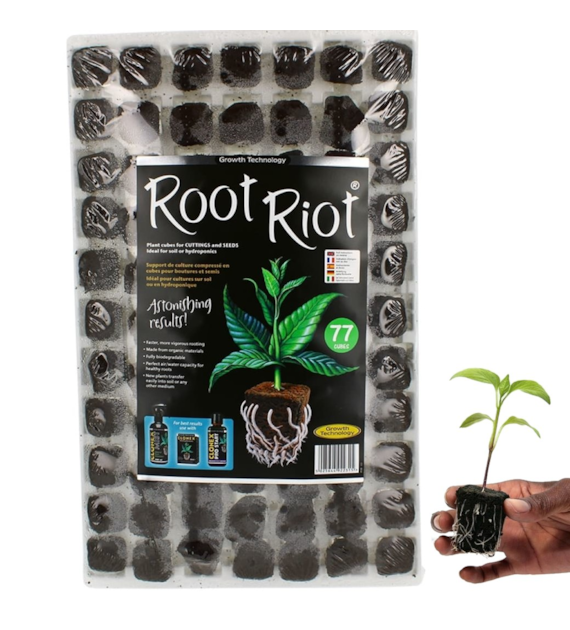 ROOT RIOT, TACA DO WYSIEWU + NASĄCZONE KOSTKI 77szt. - GROWTH TECHNOLOGY wym. 33x53cm