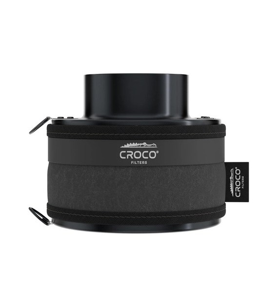 FILTR WĘGLOWY CROCO, PRZYŁACZE fi-100mm / 80-120m3/h / dł.100mm / 1,5kg, CROCO BLACK FILTERS