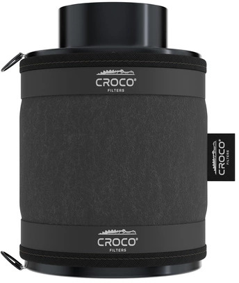 FILTR WĘGLOWY CROCO, PRZYŁACZE fi-100mm / 160-240m3/h / dł.200mm / 2,5kg, CROCO BLACK FILTERS