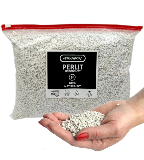 AGRO PERLIT, OPAKOWANIE NA SUWAK 5L, napowietrza, spulchnia, podtrzymuje wilgotność (ziarno 2-6mm) 100% naturalny, ogrodniczy, do uprawy roślin, VF KRK
