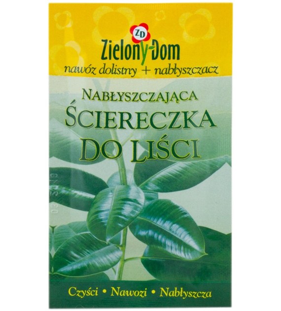 NABŁYSZCZAJĄCA ŚCIERECZKA DO LIŚCI, 3w1: czyści – nawozi – nabłyszcza, ZIELONY DOM