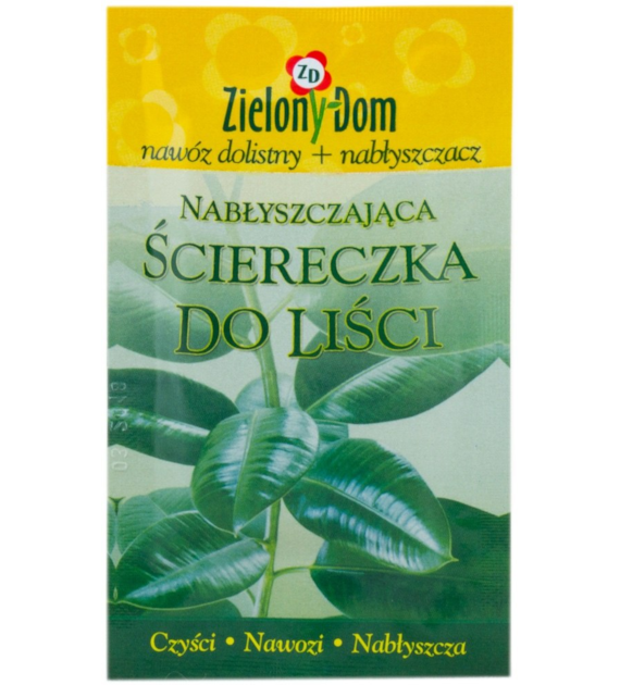 NABŁYSZCZAJĄCA ŚCIERECZKA DO LIŚCI, 3w1: czyści – nawozi – nabłyszcza, ZIELONY DOM