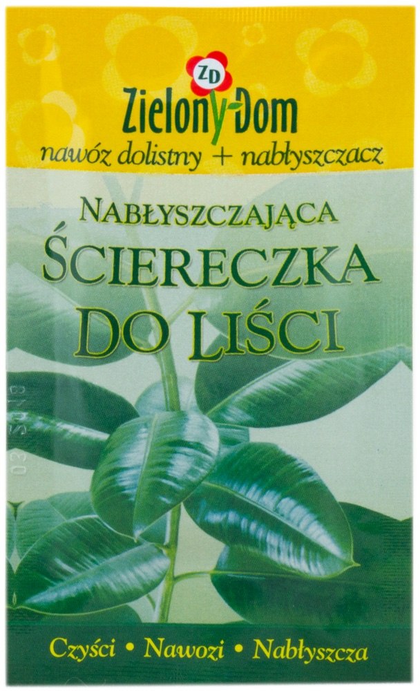NABŁYSZCZAJĄCA ŚCIERECZKA DO LIŚCI, 3w1: czyści – nawozi – nabłyszcza, ZIELONY DOM