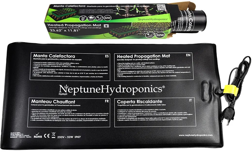 MATA GRZEWCZA 32W / 60x30cm,  DO PROPAGATORÓW / UKORZENIANIA - NEPTUNE HYDROPONICS, IP67