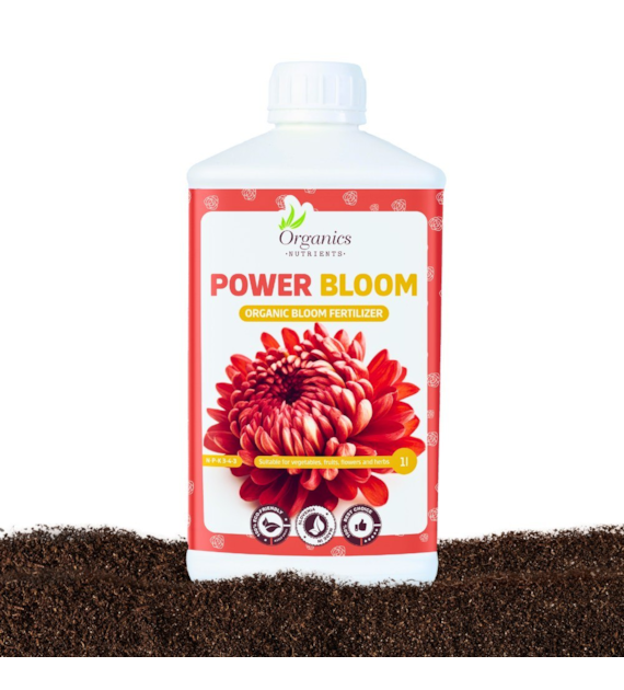 POWER BLOOM 1L - ORGANICZNY NAWÓZ NA KWITNIENIE + AMINOKWASY, WITAMINY. CUKRY, WEGIEL, ORGANICS NUTRIENTS
