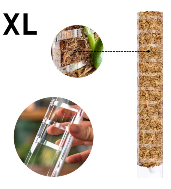 PALIK Z OTWIERANYM FRONTEM  XL  63x9,5cm, DO NAPEŁNIENIA MCHEM TYPU SPAGNHUM, PLANTSCRAPER MOSS POLE