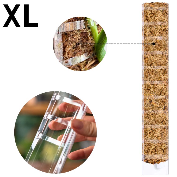 PALIK Z OTWIERANYM FRONTEM  XL  63x9,5cm, DO NAPEŁNIENIA MCHEM TYPU SPAGNHUM, PLANTSCRAPER MOSS POLE