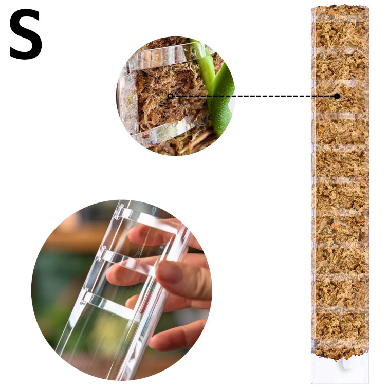 PALIK Z OTWIERANYM FRONTEM  S  34x4,5cm, DO NAPEŁNIENIA MCHEM TYPU SPAGNHUM, PLANTSCRAPER MOSS POLE