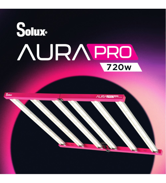 LAMPA LED Z WBUDOWANYM ZASILACZEM 720W, 3,2 µmol/J, oświetla 150x150cm, DO UPRAWY ROŚLIN, DUAL -  FULL SPECTRUM, lumatek ZEUS, SOLUX AURA PRO, HALO RESIN TRPS