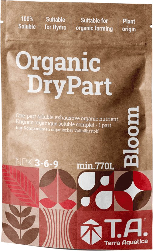 ORGANIC DryPart BLOOM 500g, NOWOCZESNY NAWÓZ ORGANICZNY NA KWITNIENIE W PROSZKU (WYSTARCZA NA MIN. 385L), NPK 3-6-9, TERRA AQUATICA - GHE