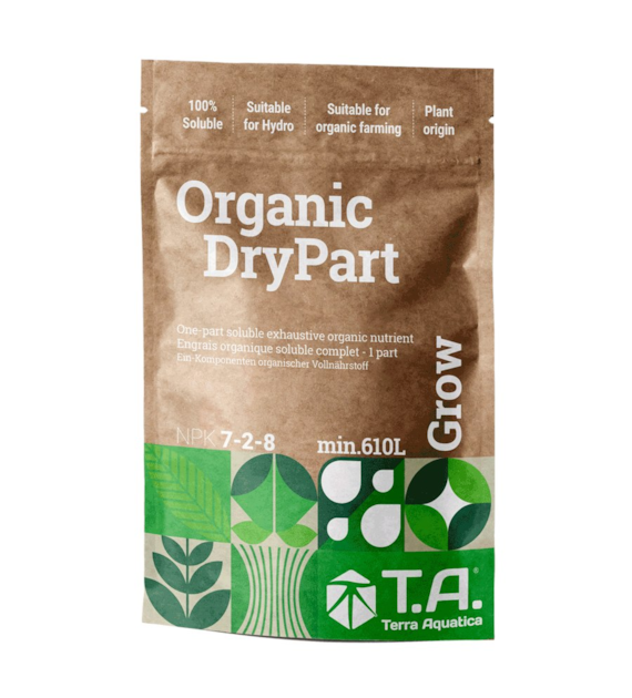 ORGANIC DryPart GROW 100g, NOWOCZESNY NAWÓZ ORGANICZNY NA WZROST W PROSZKU (WYSTARCZA NA MIN. 40L), NPK 7-2-8, TERRA AQUATICA - GHE