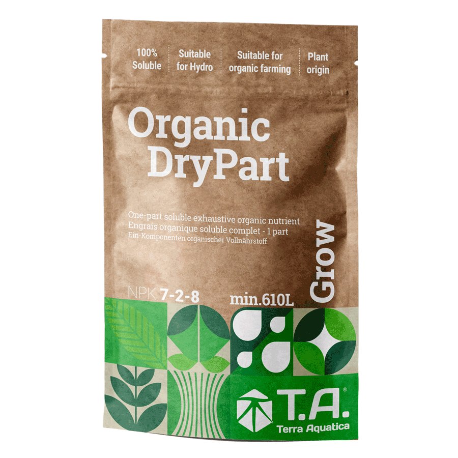 ORGANIC DryPart GROW 100g, NOWOCZESNY NAWÓZ ORGANICZNY NA WZROST W PROSZKU (WYSTARCZA NA MIN. 40L), NPK 7-2-8, TERRA AQUATICA - GHE