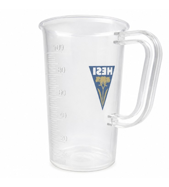 MIARKA UNIWERSALNA PLASTIKOWA DO PŁYNÓW, poj. 100ml, SKALA 2ml, HESI