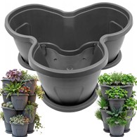 DONICZKA MODUŁOWA DO BUDOWY WIEŻY Z ROŚLIN, 1 SZT. / 13L / 42x42x18cm (bez podstawki) kaskadowa, piętrowa, MODULAR TOWER POT