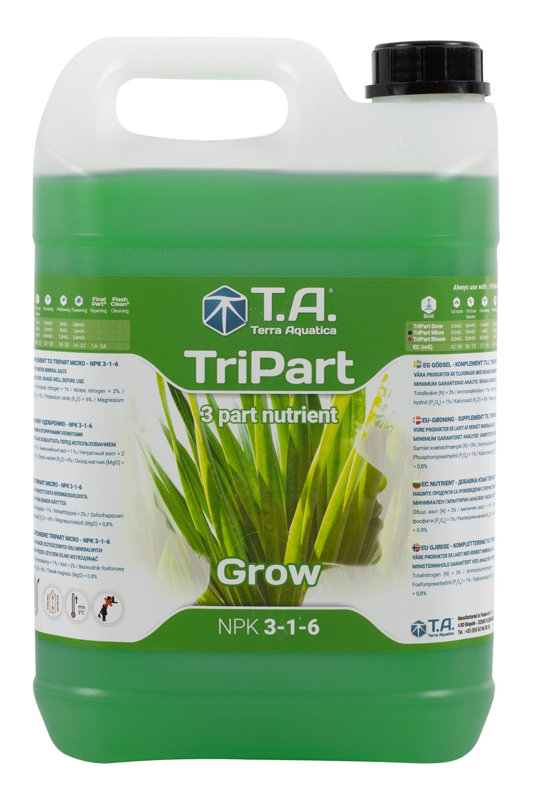 TRI PART GROW, FLORA GRO,  5L, NAWÓZ NA WZROST, TERRA AQUATICA - GHE