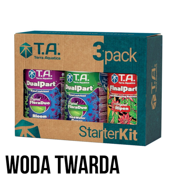 3PACK DualPack StarterKit HW 3x0.5L/3x500ML, ZESTAW 3 NAWOZÓW DO WODY TWARDEJ + GRATIS, TERRA AQUATICA - GHE