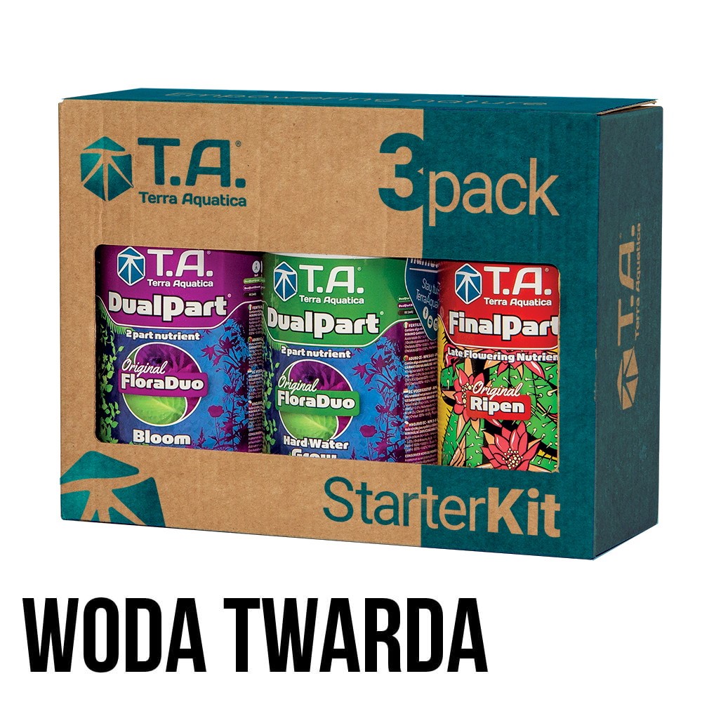 3PACK STARTER KIT, DUAL HARD, 3x0.5L/3x500ML, ZESTAW 3 NAWOZÓW DO WODY TWARDEJ + GRATIS, TERRA AQUATICA - GHE