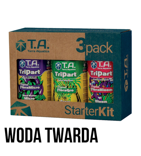 3PACK STARTER KIT, FLORA HARD, 3x0.5L/3x500ML, ZESTAW 3 NAWOZÓW DO WODY TWARDEJ + GRATIS, TERRA AQUATICA - GHE