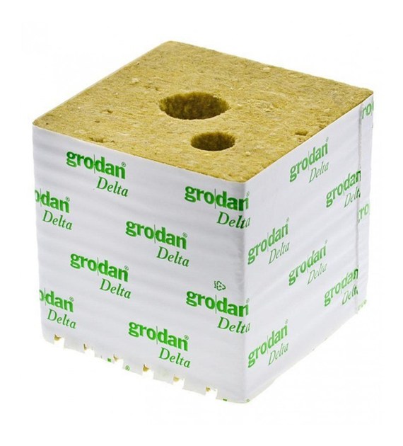 !-WEŁNA MINERLANA GRODAN 15x15x14.2cm Z 2 OTWORAMI fi25mm i 40mm