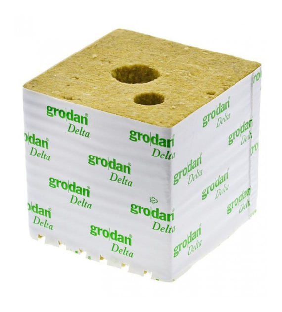 !-WEŁNA MINERLANA GRODAN 15x15x14.2cm Z 2 OTWORAMI fi25mm i 40mm