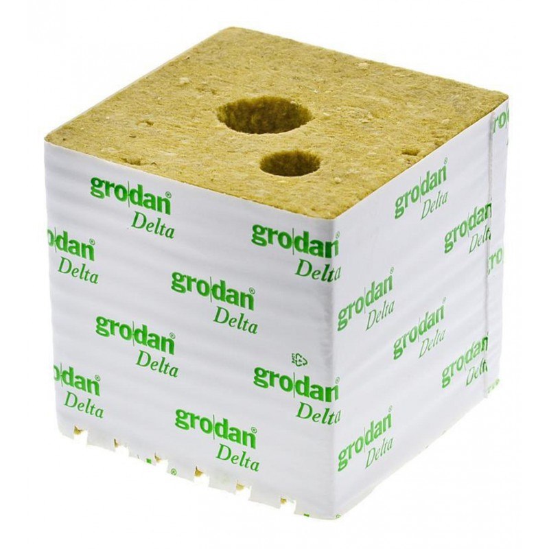 !-WEŁNA MINERLANA GRODAN 15x15x14.2cm Z 2 OTWORAMI fi25mm i 40mm