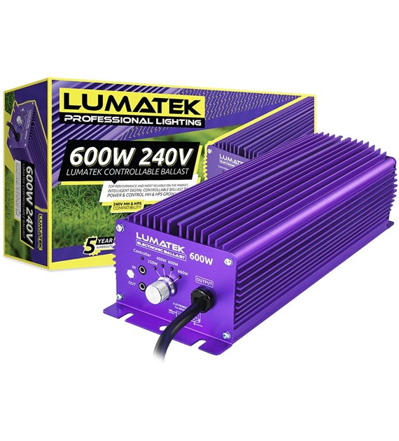 !-ZASILACZ DO LAMP HPS i MH 600W, ELEKTRONICZNY,  Z REGULACJĄ MOCY, LUMATEK, SUPER LUMEN, CONTROLLABLE BALLAST