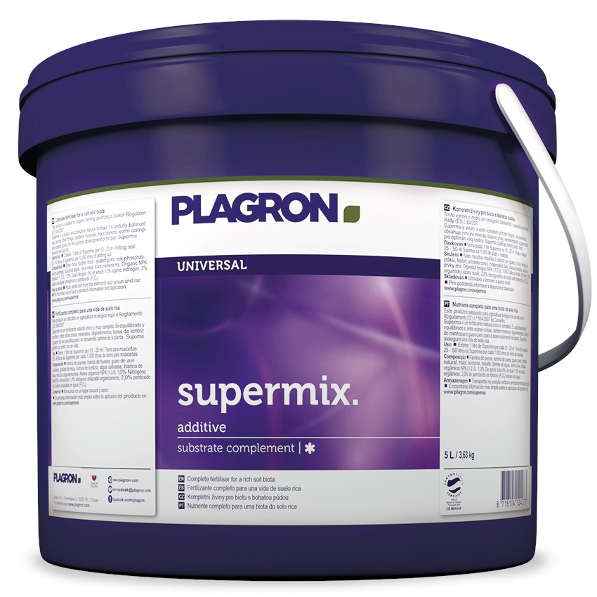 !-SUPERMIX 5L, NATURALNY WZMACNIACZ GLEBY W PROSZU, NPK 1-2-0, PLAGRON, premix